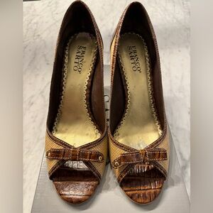 Franco Sarto Brown Open Toe Heel 8.5
